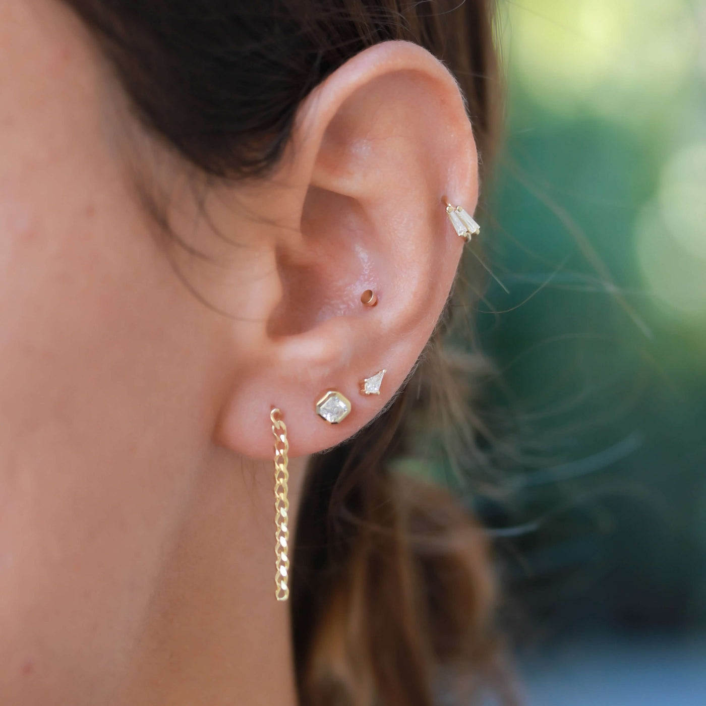 עגילי טולוז יהלומים לבנים זהב 14K Earrings 