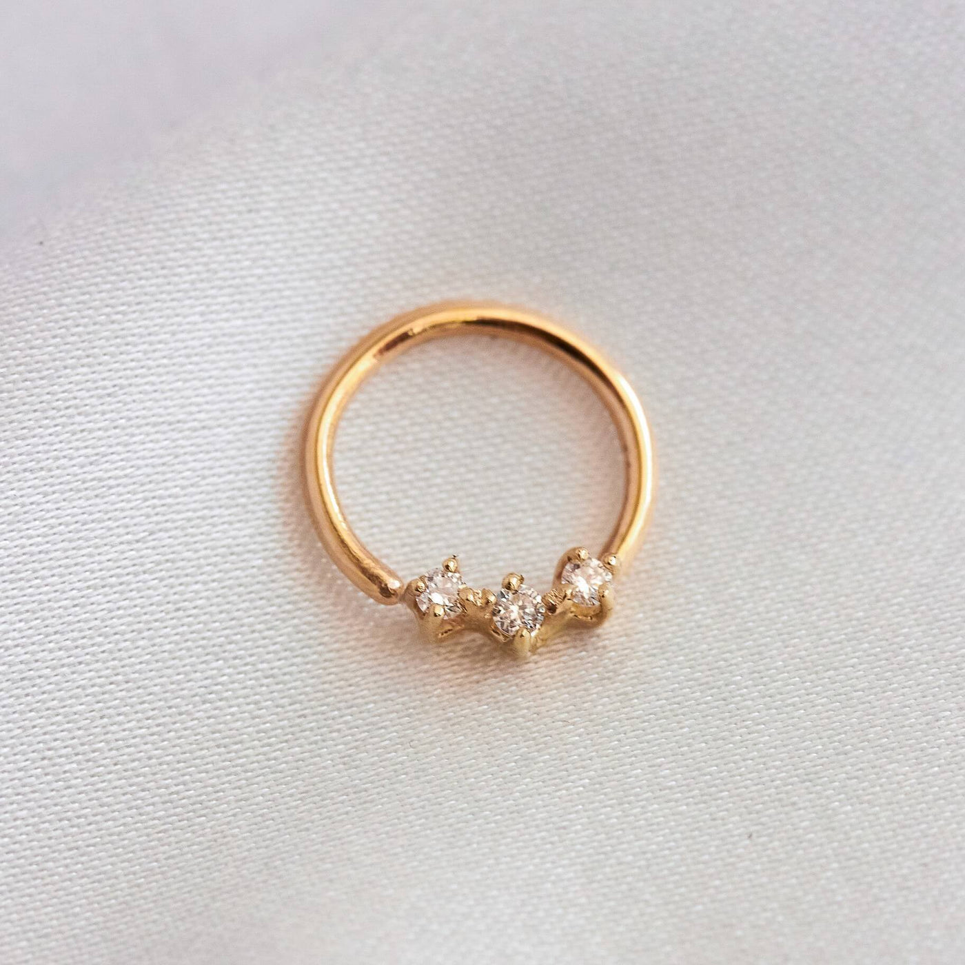עגיל דיית' בל יהלומים לבנים זהב 14K Earrings 14K לבן