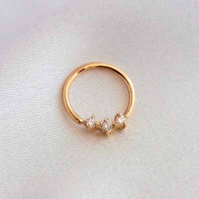 עגיל דיית' בל יהלומים לבנים זהב 14K Earrings 14K לבן