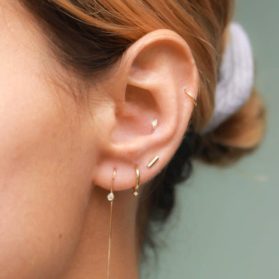 עגילי אשלי כוכב קטן זהב 14K Earrings 