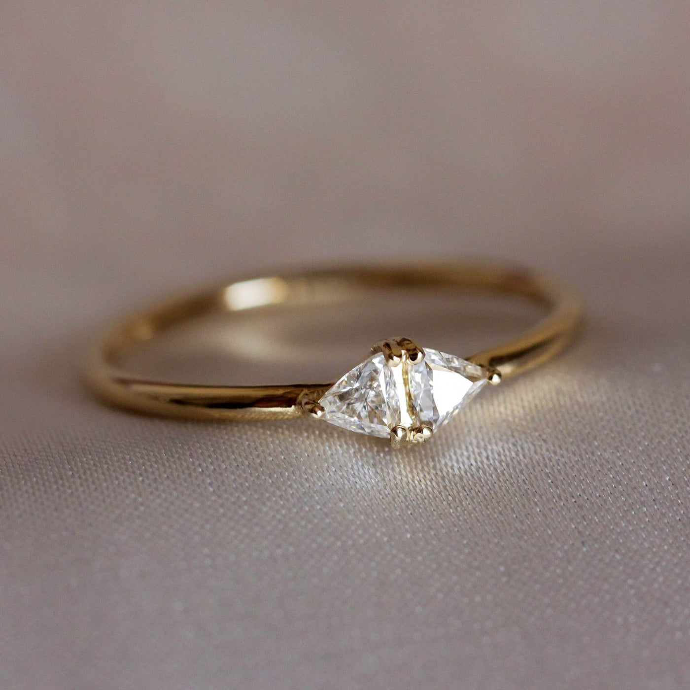 טבעת דאבל היילי יהלומים זהב 14K Rings 14K צהוב