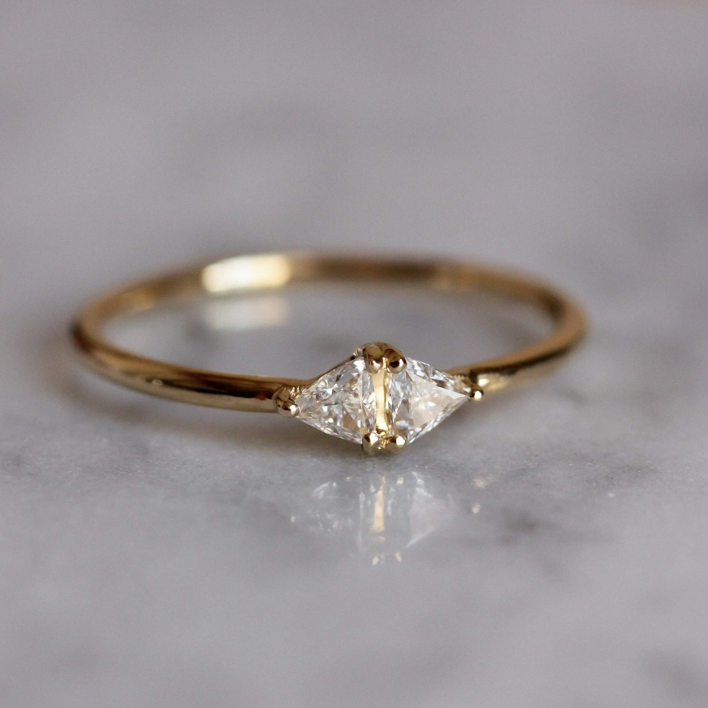 טבעת דאבל היילי יהלומים זהב 14K Rings 