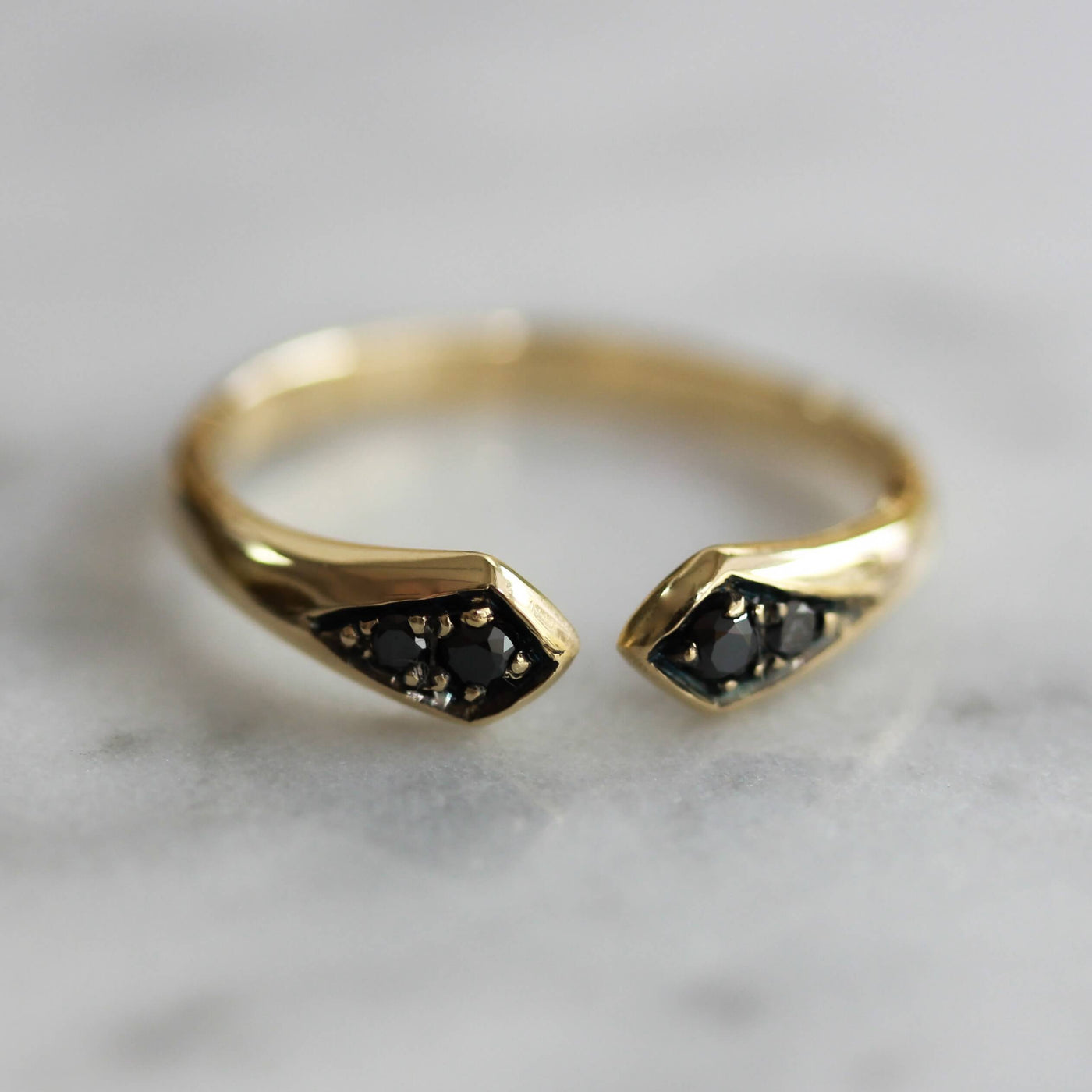 טבעת סידני יהלומים שחורים זהב 14K Rings 14K צהוב