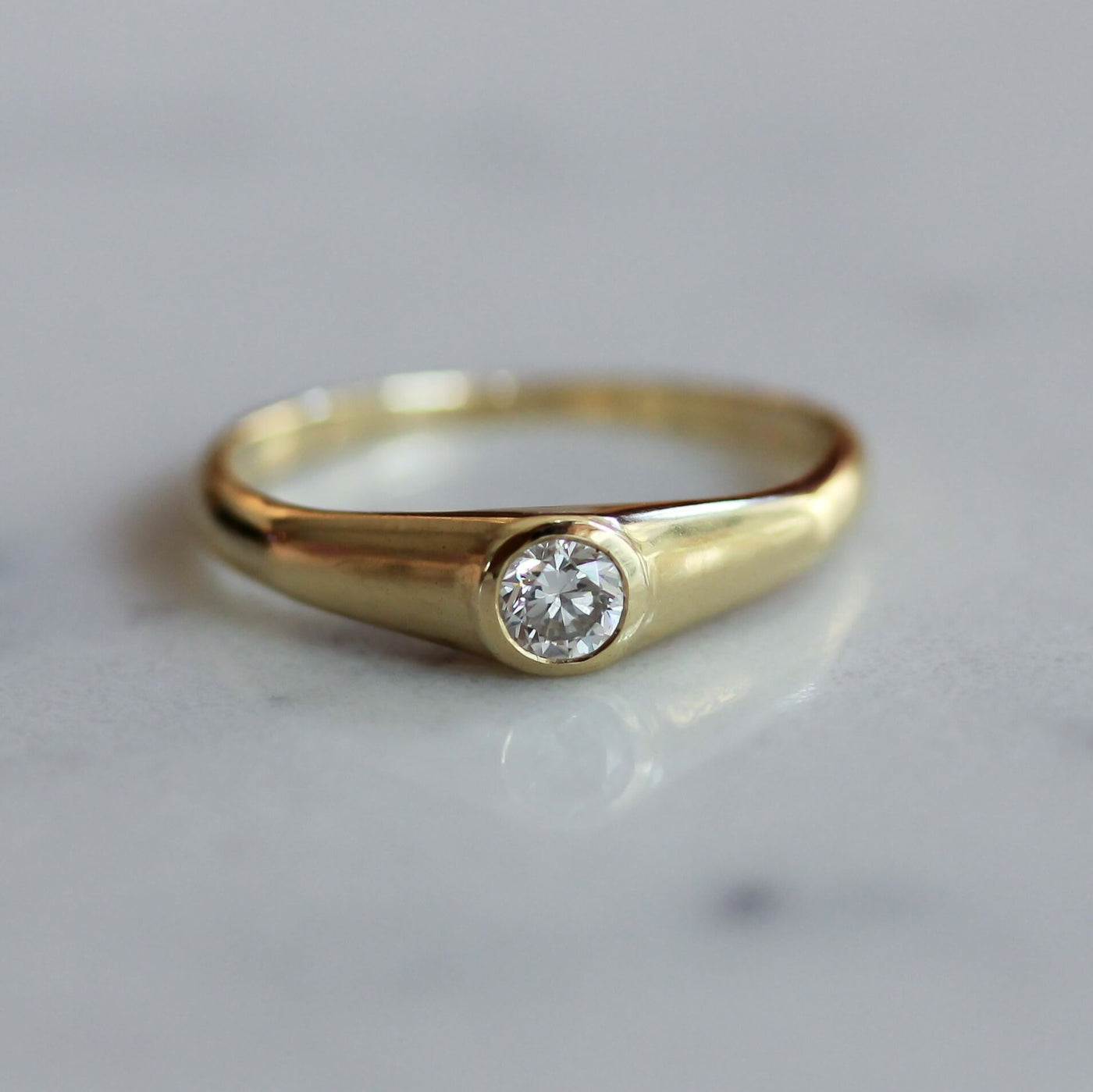טבעת ליה קטנה יהלום זהב 14K Rings 14K ורוד