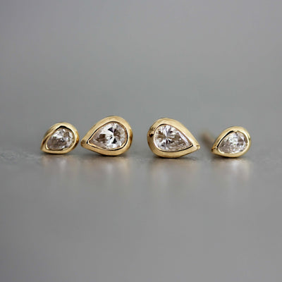 עגילי אלזה קטנים זהב 14K Earrings 