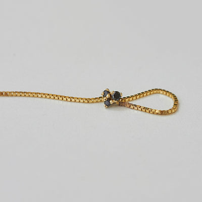 עגילי קלואי אריס יהלומים שחורים זהב 14K Earrings 14K לבן