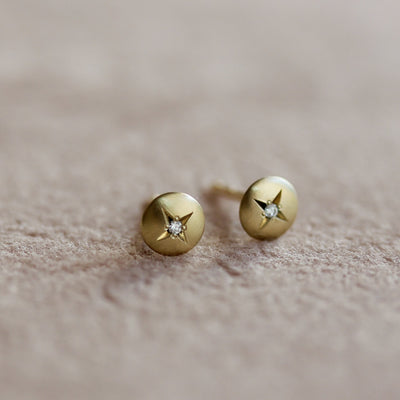 עגילי קלי משובץ זהב 14K Earrings 