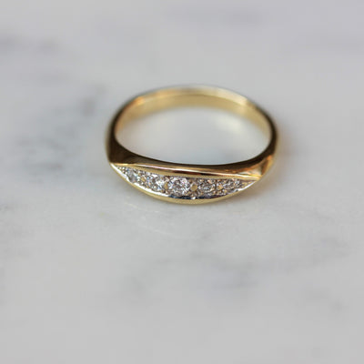 טבעת קלי יהלומים לבנים זהב 14K Rings 14K צהוב