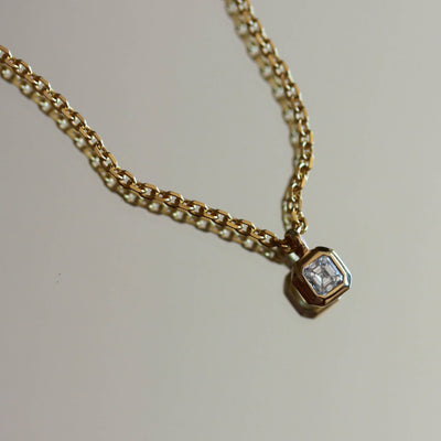 שרשרת טולוז עבה יהלום זהב צהוב 14K Necklaces 