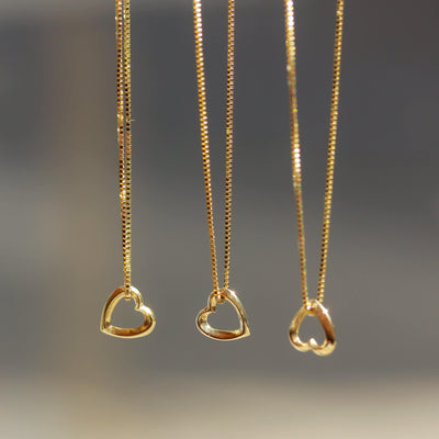 שרשרת לב חלול זהב 14K Necklaces 