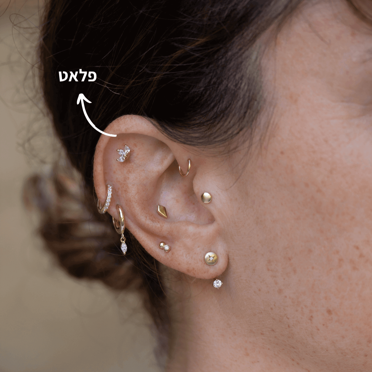 עגילי פלאט פירסינג