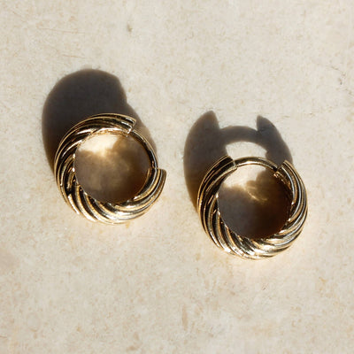 עגילי חישוק רייצ'ל זהב 14K