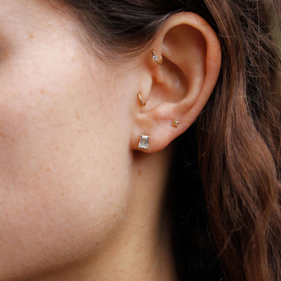 עגילי ורונה 0.55 יהלומים לבנים מעבדה זהב 14K Earrings