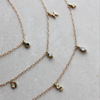 שרשרת פרסונה 5 תליונים זהב 14K Necklaces