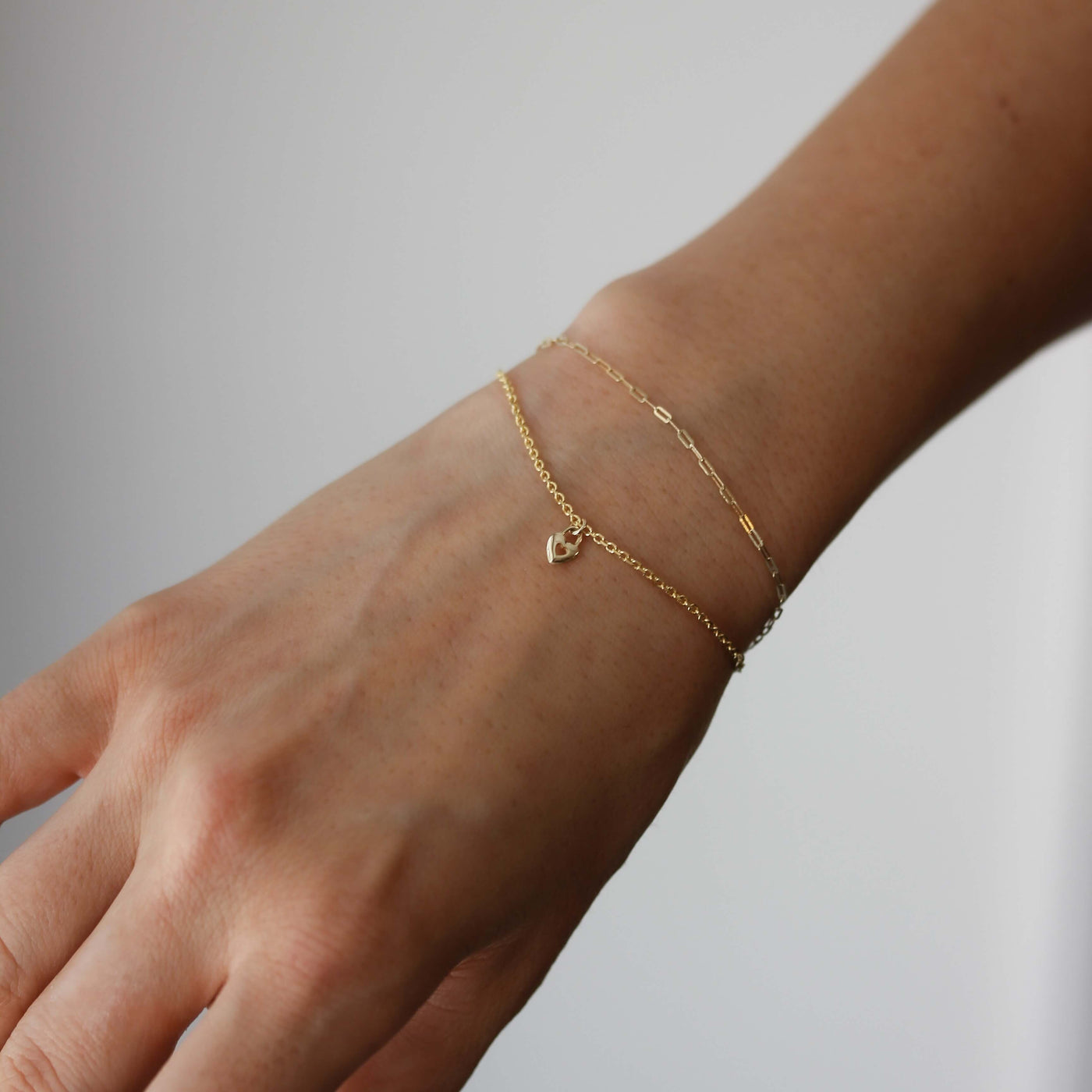תליון לב משלים זהב 14K Bracelets