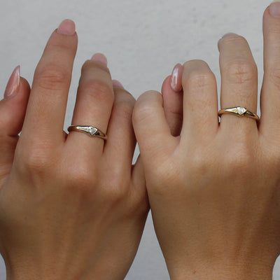 טבעת סלסט יהלום מעבדה זהב 14K Rings