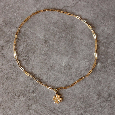 תליון תלתן טייני זהב 14K Bracelets