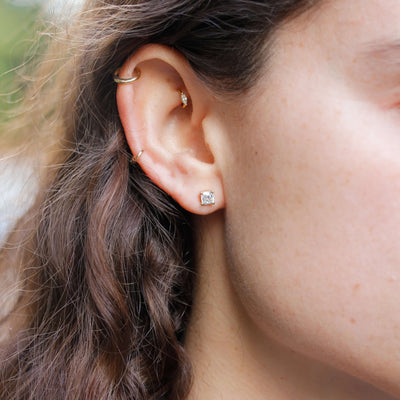 עגילי פלורנס 0.55 יהלומים לבנים מעבדה זהב 14K Earrings
