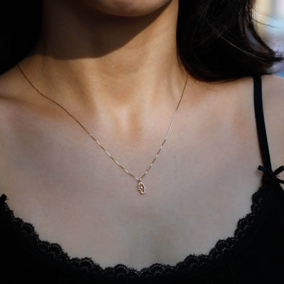 שרשרת חמסה יהלום זהב 14K Necklaces 