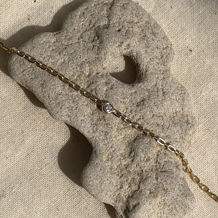 צמיד וונדי עבה יהלום מעבדה זהב צהוב 14K Bracelets