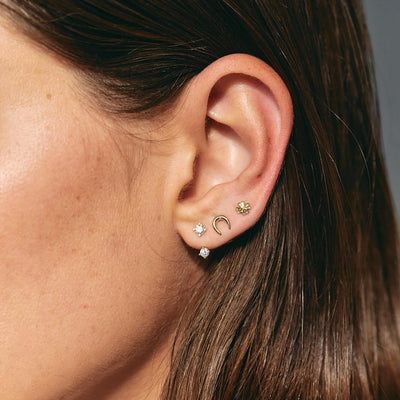 עגילי תלתן זהב 14K Earrings 