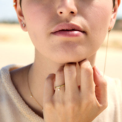 טבעת אואזיס יהלום מעבדה זהב 14K Rings