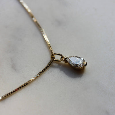 שרשרת סהרה גדולה יהלום מעבדה 14K Necklaces