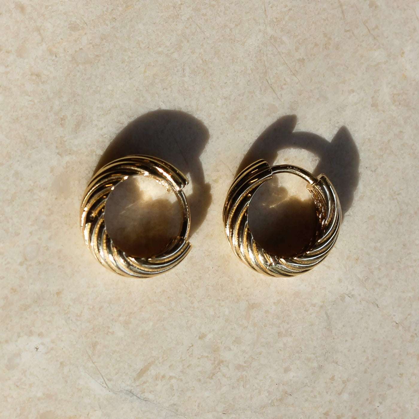 עגילי חישוק רייצ'ל זהב 14K