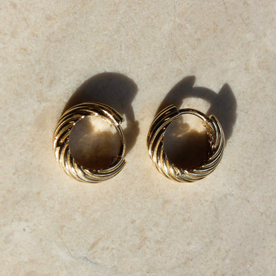 עגילי חישוק רייצ'ל זהב 14K