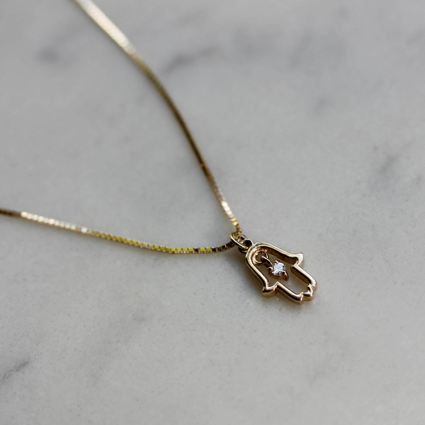 שרשרת חמסה יהלום זהב 14K Necklaces 