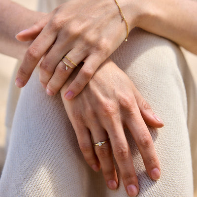טבעת אואזיס יהלום מעבדה זהב 14K Rings