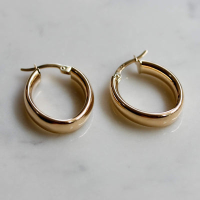 עגילי חישוק גלקסיה זהב 14K Earrings 