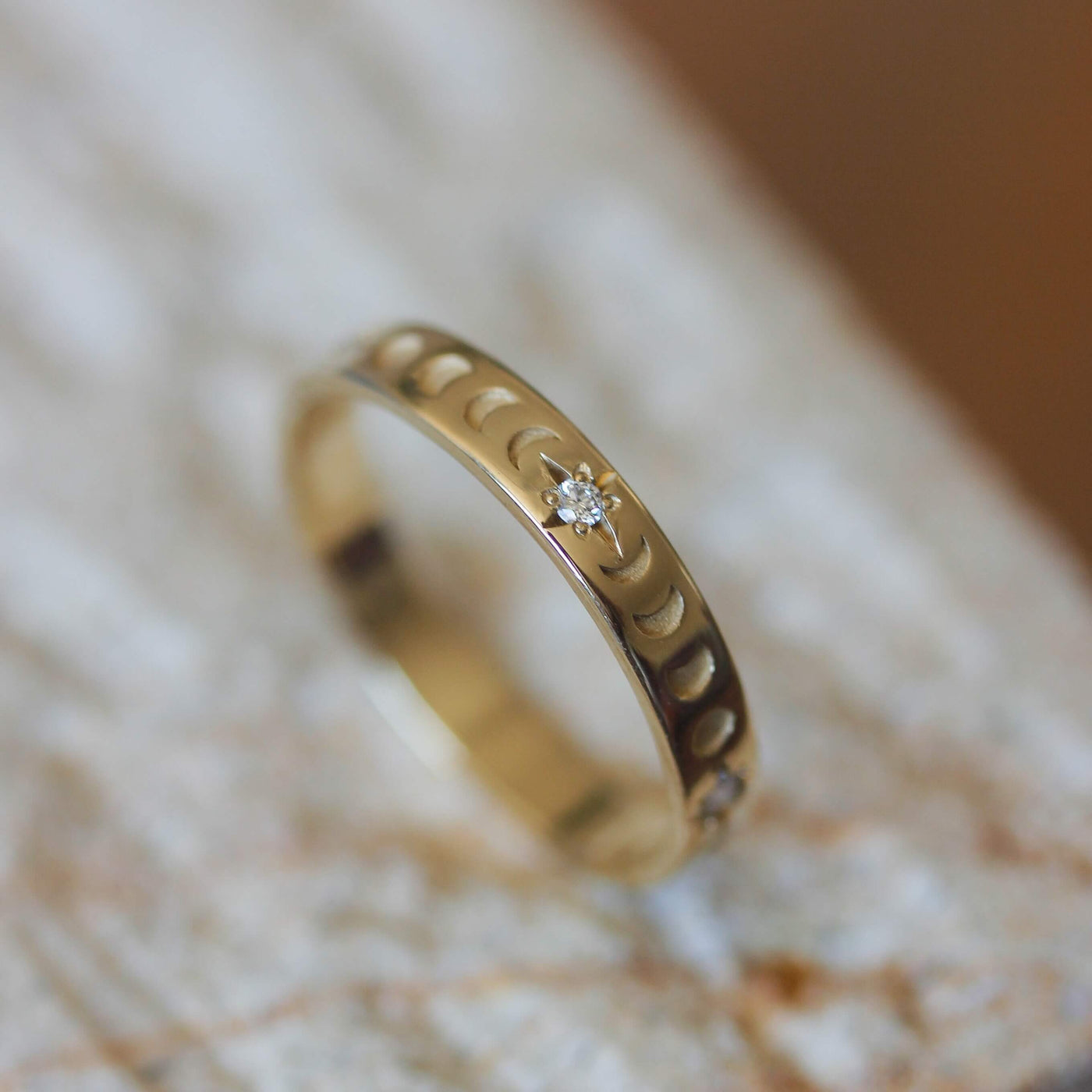 טבעת מון יהלומי מעבדה זהב 14K Rings