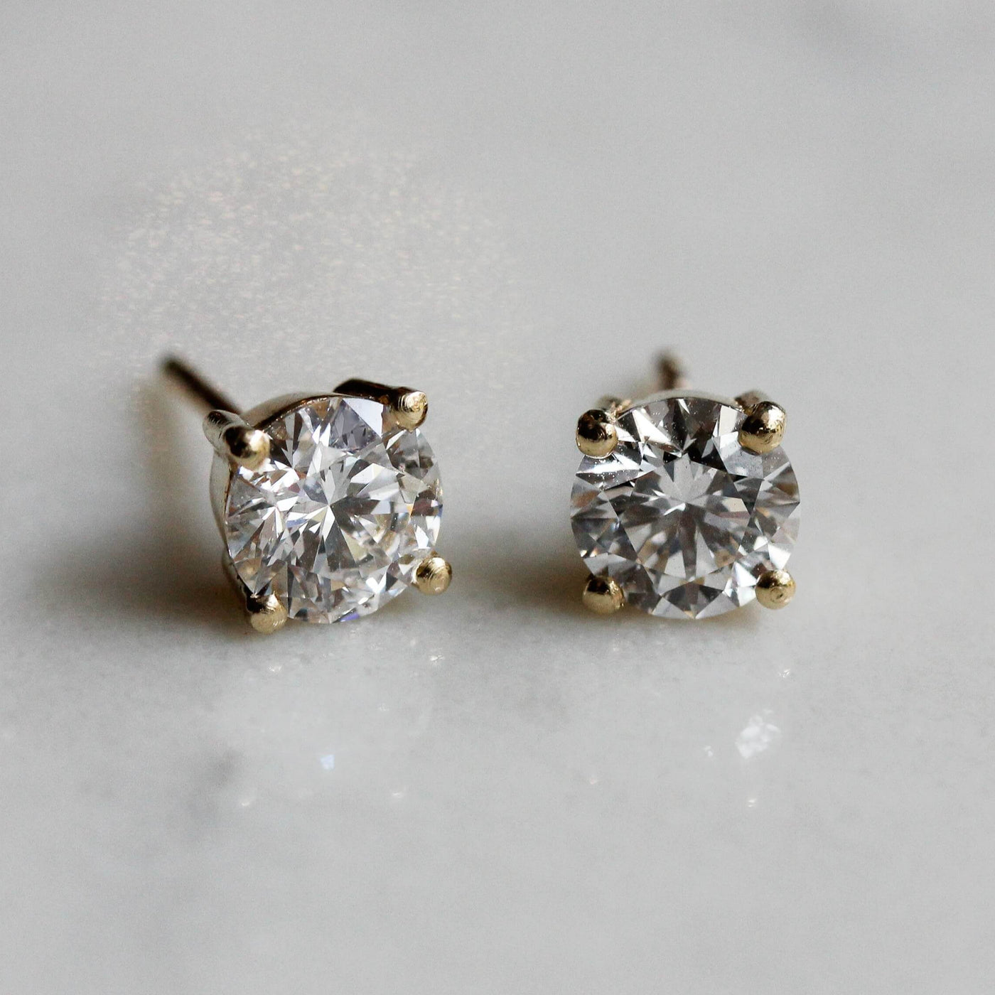 עגילי טיפאני 0.50 יהלומים לבנים מעבדה זהב 14K Earrings