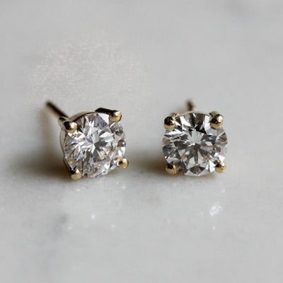 עגילי טיפאני 0.50 יהלומים לבנים מעבדה זהב 14K Earrings