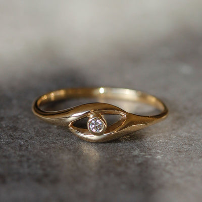 טבעת עין הרע יהלום זהב 14K Rings 