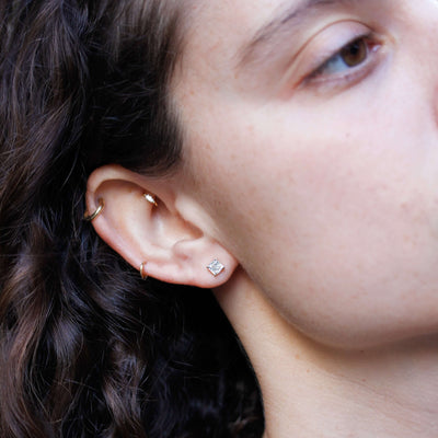 עגילי פלורנס 0.55 יהלומים לבנים מעבדה זהב 14K Earrings