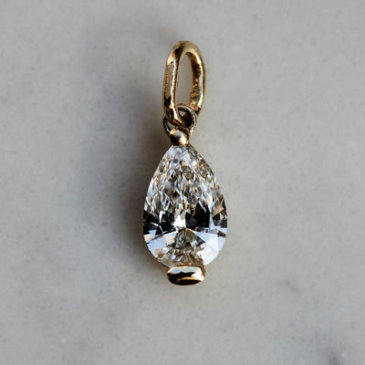 תליון סהרה לשרשרת משובץ יהלום מעבדה 14K Earrings