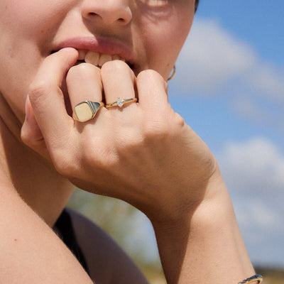 טבעת סהרה יהלום מעבדה זהב 14K Rings