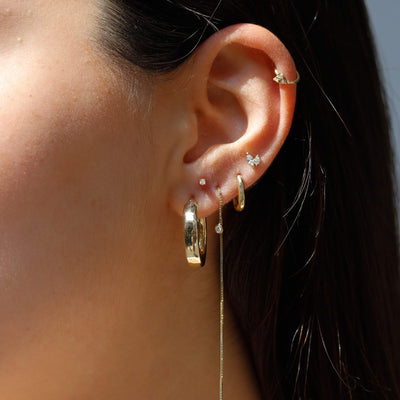 עגילי חישוק גלקסיה זהב 14K Earrings 