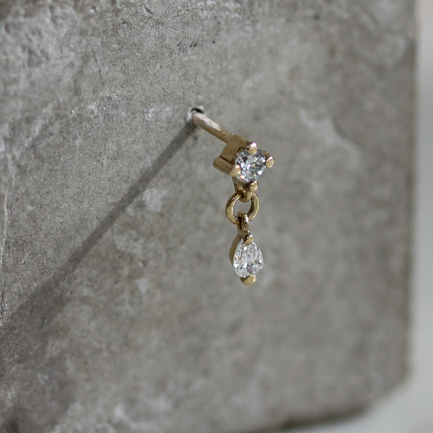 עגילי אואזיס צמודים יהלומי מעבדה זהב 14K Earrings
