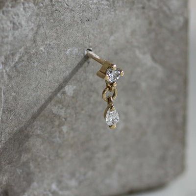 עגילי אואזיס צמודים יהלומי מעבדה זהב 14K Earrings