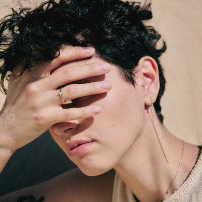 טבעת סהרה יהלום מעבדה זהב 14K Rings