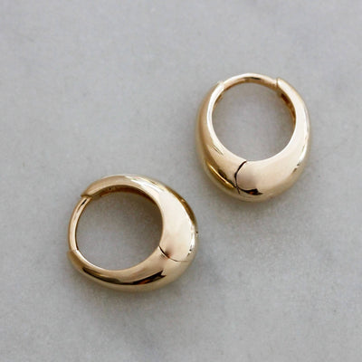 עגילי חישוק קנדל זהב 14K Earrings 14K צהוב
