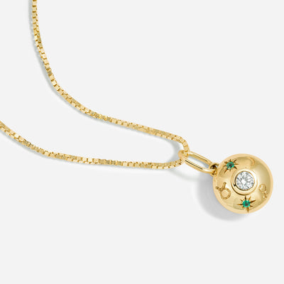 שרשרת קוסמוס אבני חן בצד זהב 14K Necklaces 