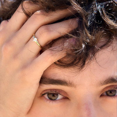 טבעת סהרה יהלום מעבדה זהב 14K Rings