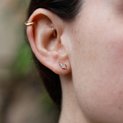 עגילי ויק 0.36 יהלומים לבנים מעבדה זהב 14K Earrings