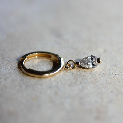 עגיל חישוק קלי אואזיס יהלום מעבדה זהב 14K