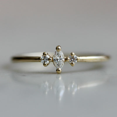 טבעת פלורה יהלומים זהב 14K Rings 