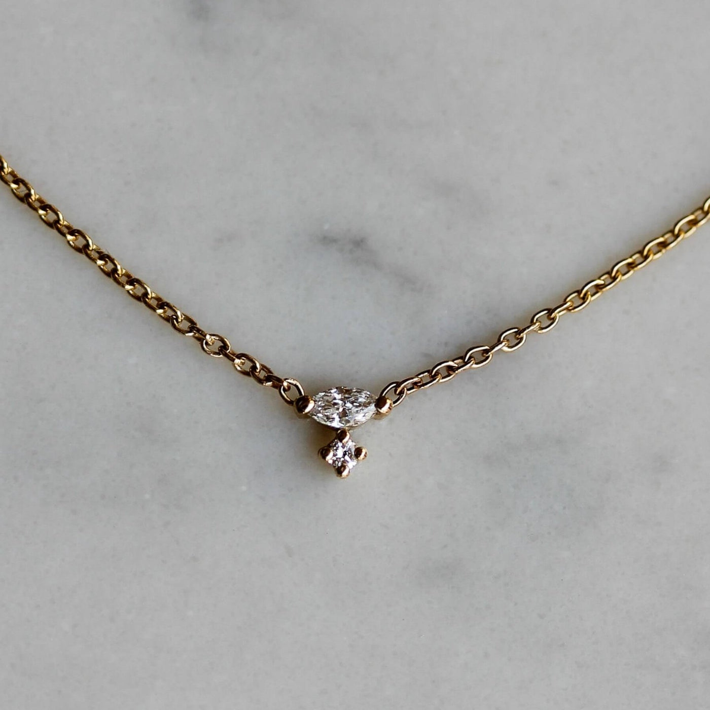 שרשרת פלורה יהלום זהב 14K Necklaces 